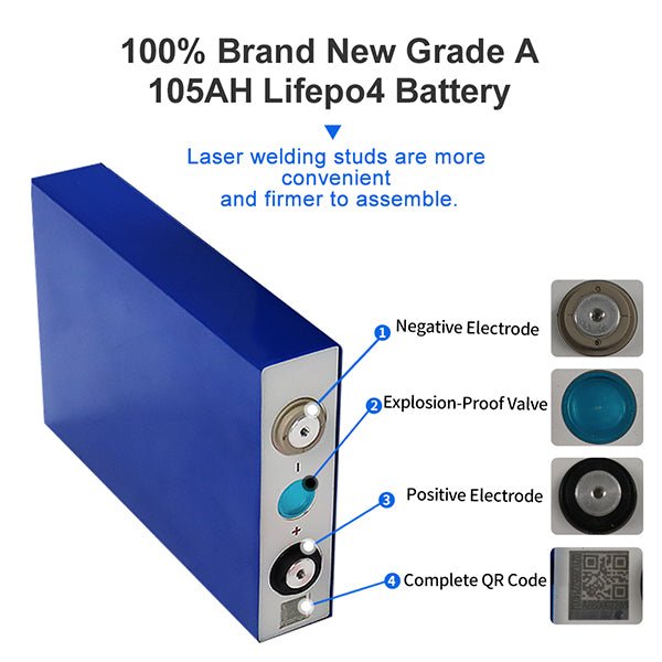 3.2V 105ah LiFePo4 Battery - Cap Rouge