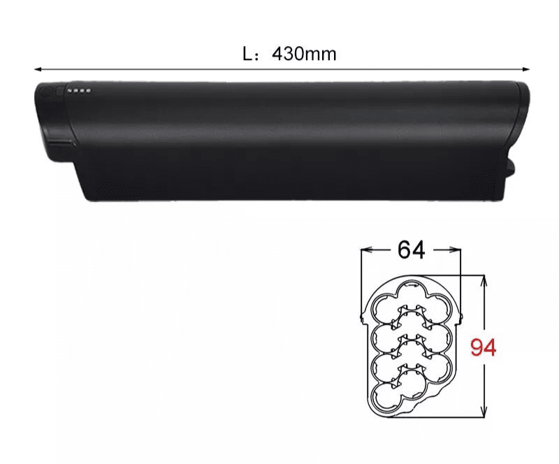 36V 14Ah 504Wh Eel Pro In - Frame Samsung eBike Battery CPEP36 - 14 - Cap Rouge