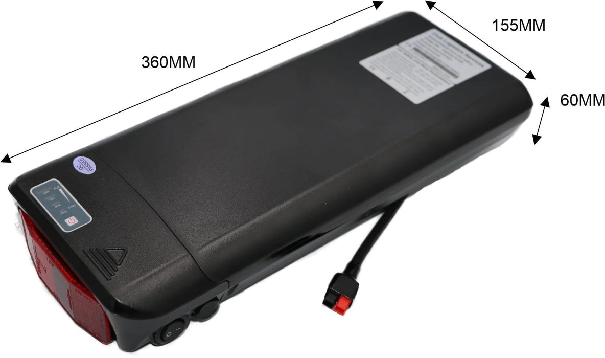 36V 14Ah / 504Wh Rear Rack Samsung eBike Battery With Rack CPSSE36-14-WR - Cap Rouge
