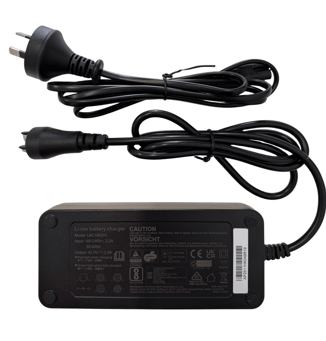 36V 2A Bosch compatible eBike Battery Smart Charger CPBSH36 - 2A - Cap Rouge