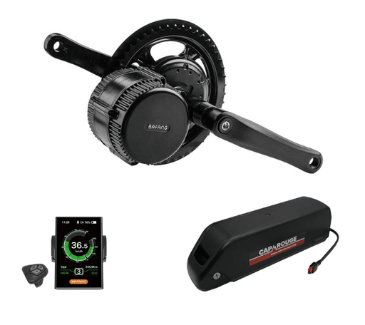 Bafang 36V 500W BBS02B Mid Drive eBike Conversion Kit 68 - 73mm With 14AH Samsung Battery - Cap Rouge