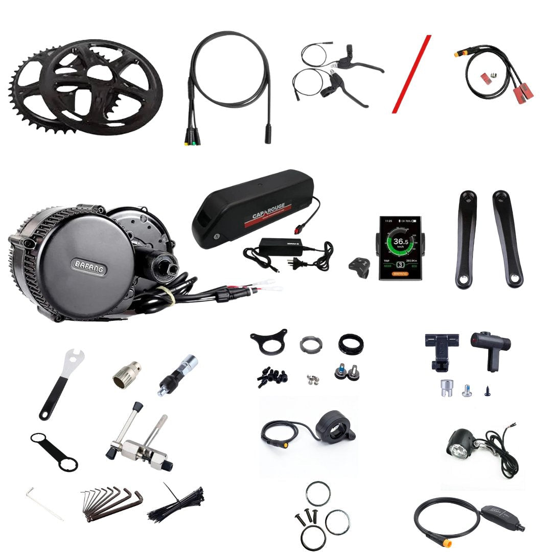 Bafang 48V 750W BBS02B Bafang Mid Drive eBike Conversion Kit 68-73mm With Samsung Battery - Cap Rouge