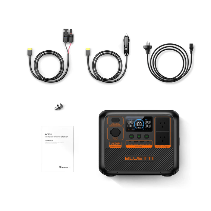 BLUETTI AC70P Portable Power Station | 1000W 864Wh - Cap Rouge