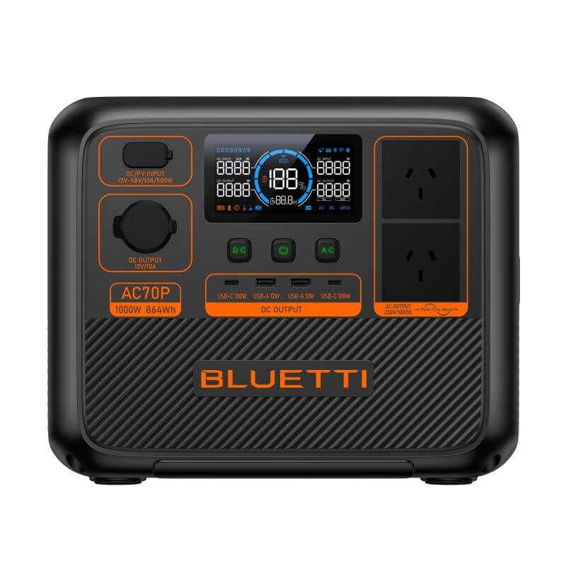 BLUETTI AC70P Portable Power Station | 1000W 864Wh - Cap Rouge