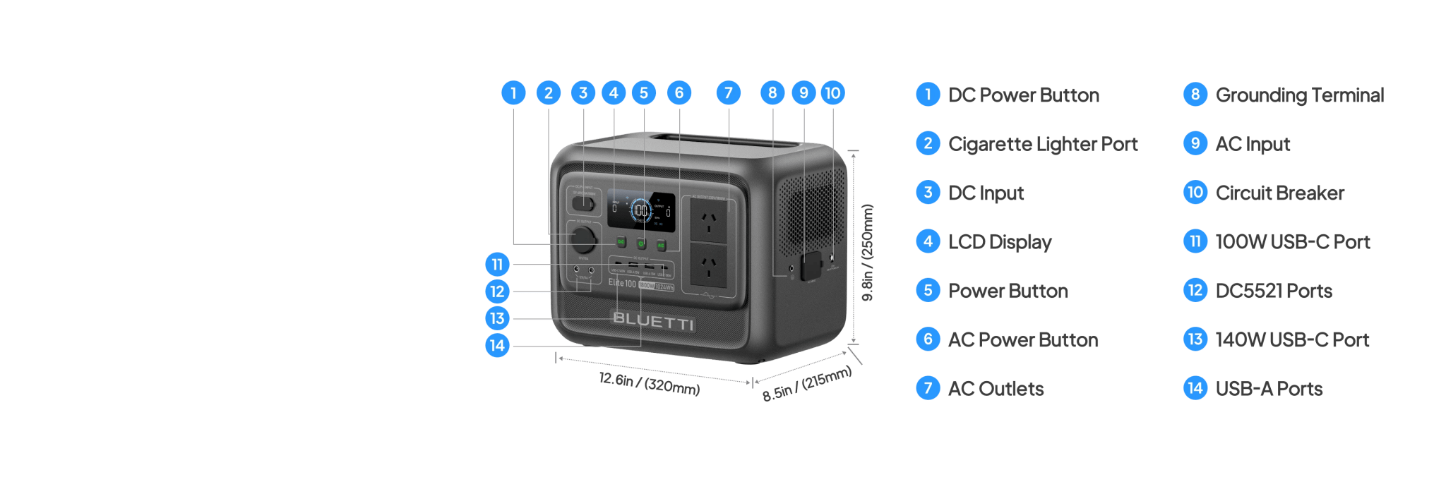 BLUETTI Premium Elite 100 V2 Portable Power Station | 2,000W 1,024Wh - Cap Rouge