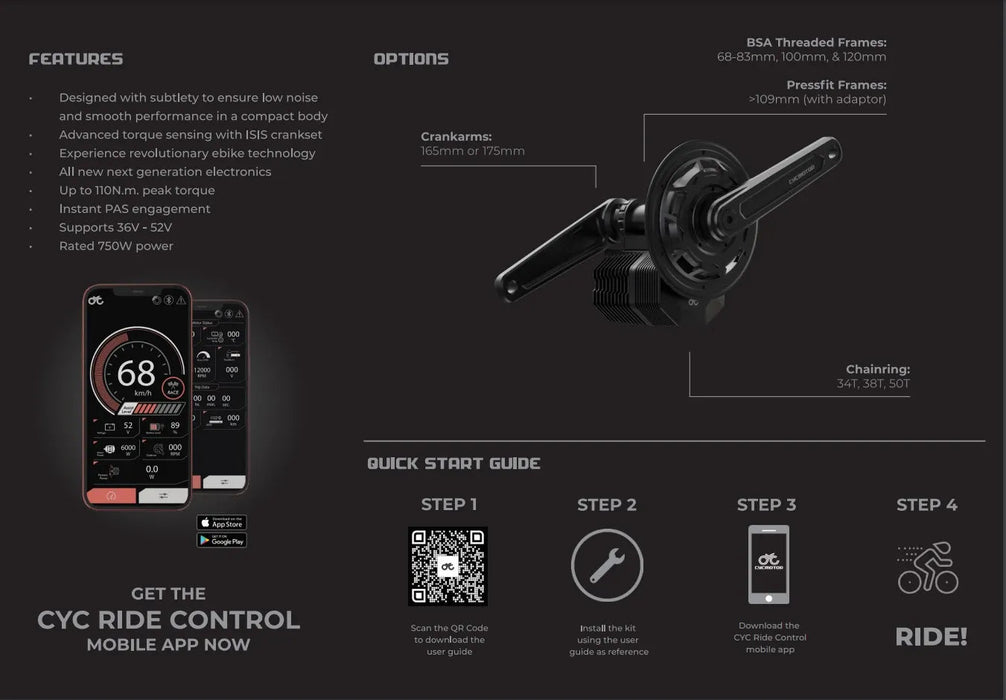 CYC Photon Mid Drive eBike Conversion Kit Returned - Cap Rouge