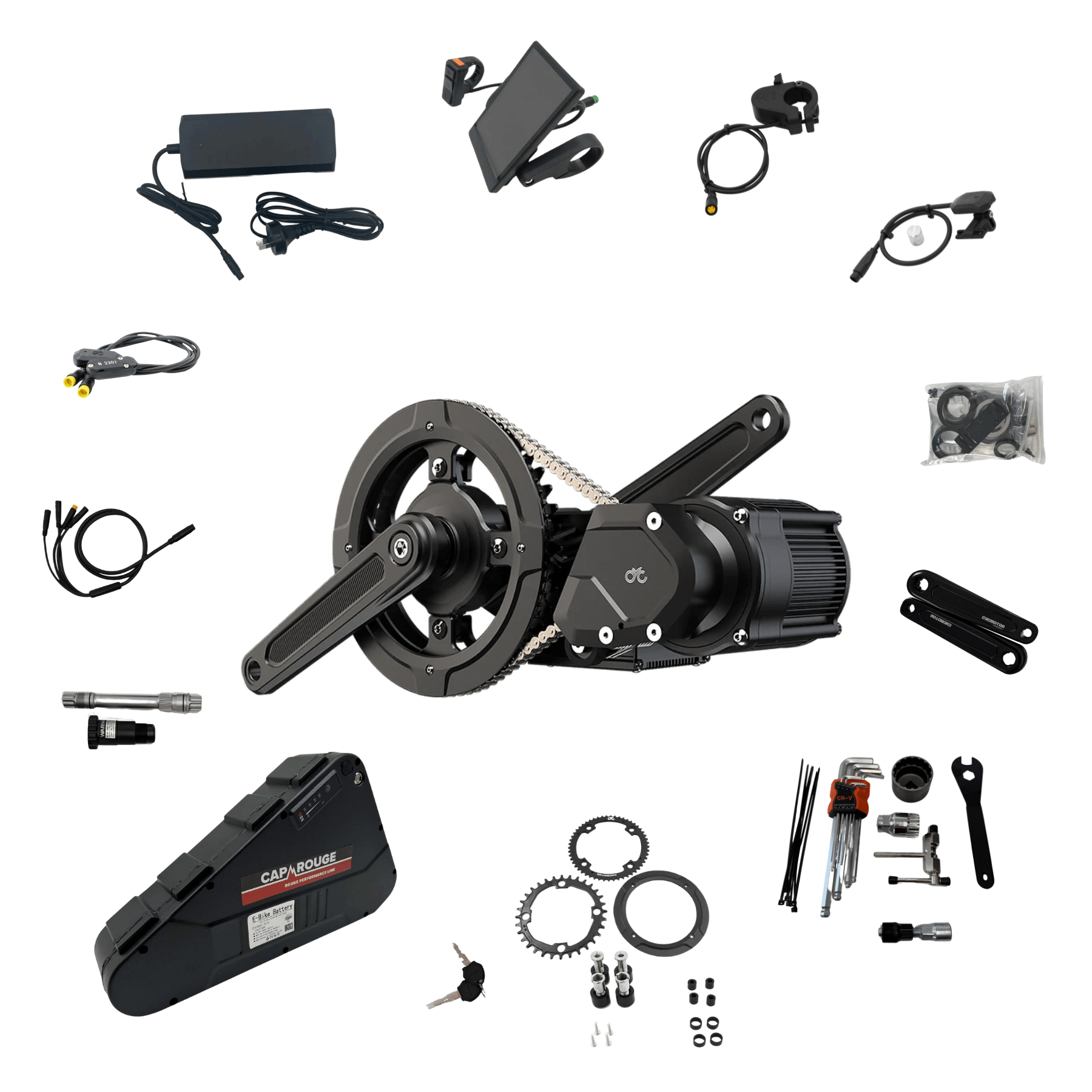 electric bicycle conversion kit australia CYC X1 Pro Gen 4 Mid Drive eBike Conversion Kit With 72V 20Ah Battery — Cap Rouge