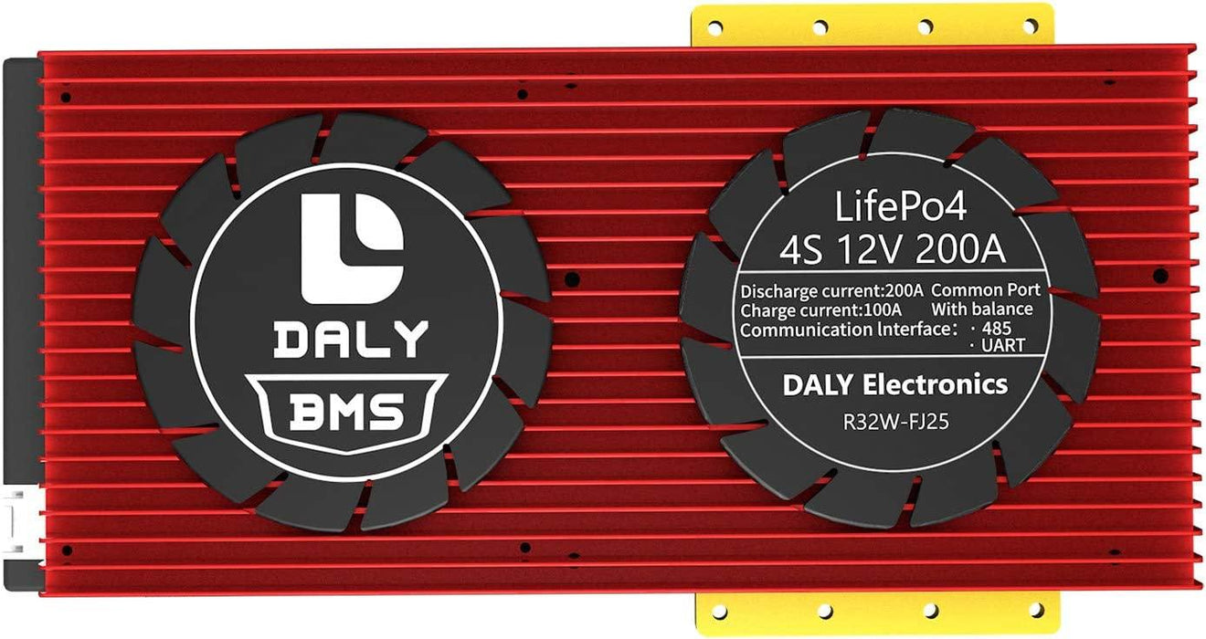 DALY 12S 36V 200A Smart LiFePO4 BMS with Bluetooth Balancing Function - Cap Rouge
