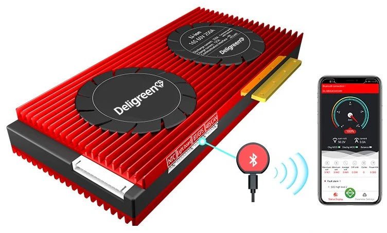 DALY 12S 36V 200A Smart LiFePO4 BMS with Bluetooth Balancing Function - Cap Rouge