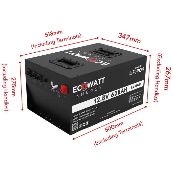 EcoStore PRO 628Ah 12V LiFePO4 Battery - Cap Rouge