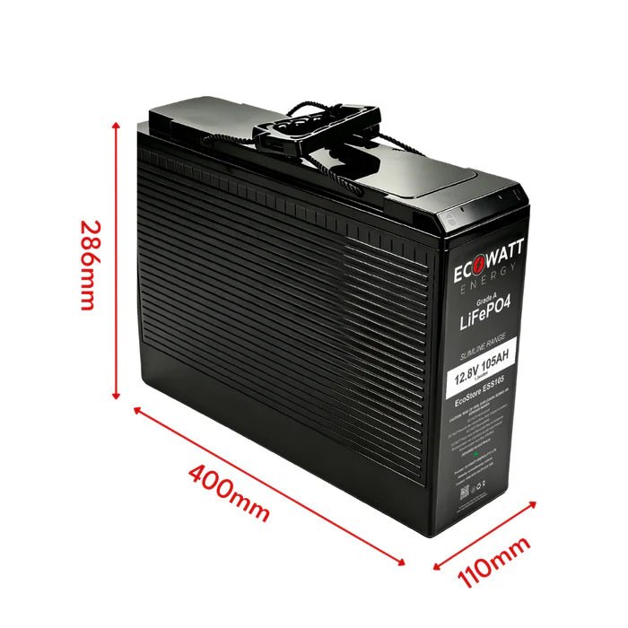 EcoStore Slimline 105Ah 12V LiFePO4 Battery - Cap Rouge