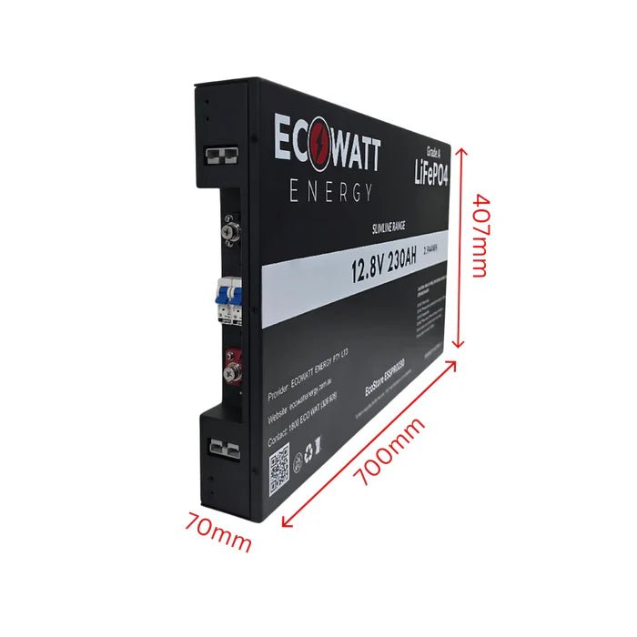 EcoStore Slimline PRO 230Ah 12V LiFePO4 Battery - Cap Rouge