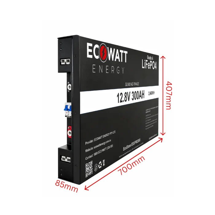 EcoStore Slimline PRO 300Ah 12V LiFePO4 Battery - Cap Rouge