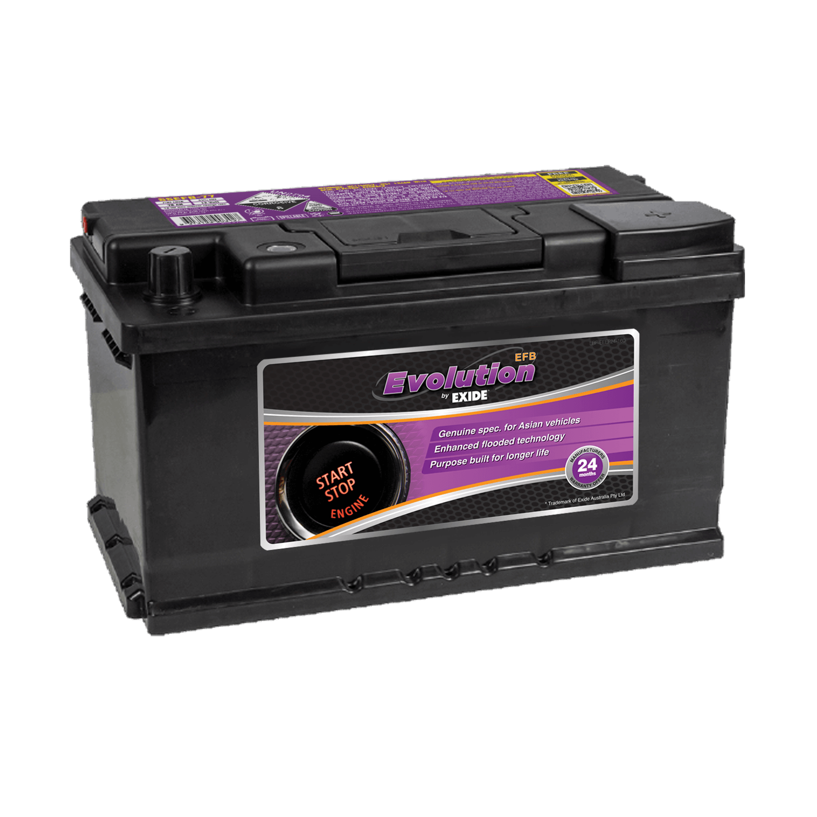 Exide SSEFB - 77 730CCA 75AH - Cap Rouge