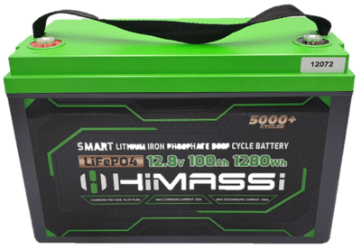 HiMASSi 12V 100Ah Lithium Ion Phosphate (LiFePO4) Battery - Cap Rouge