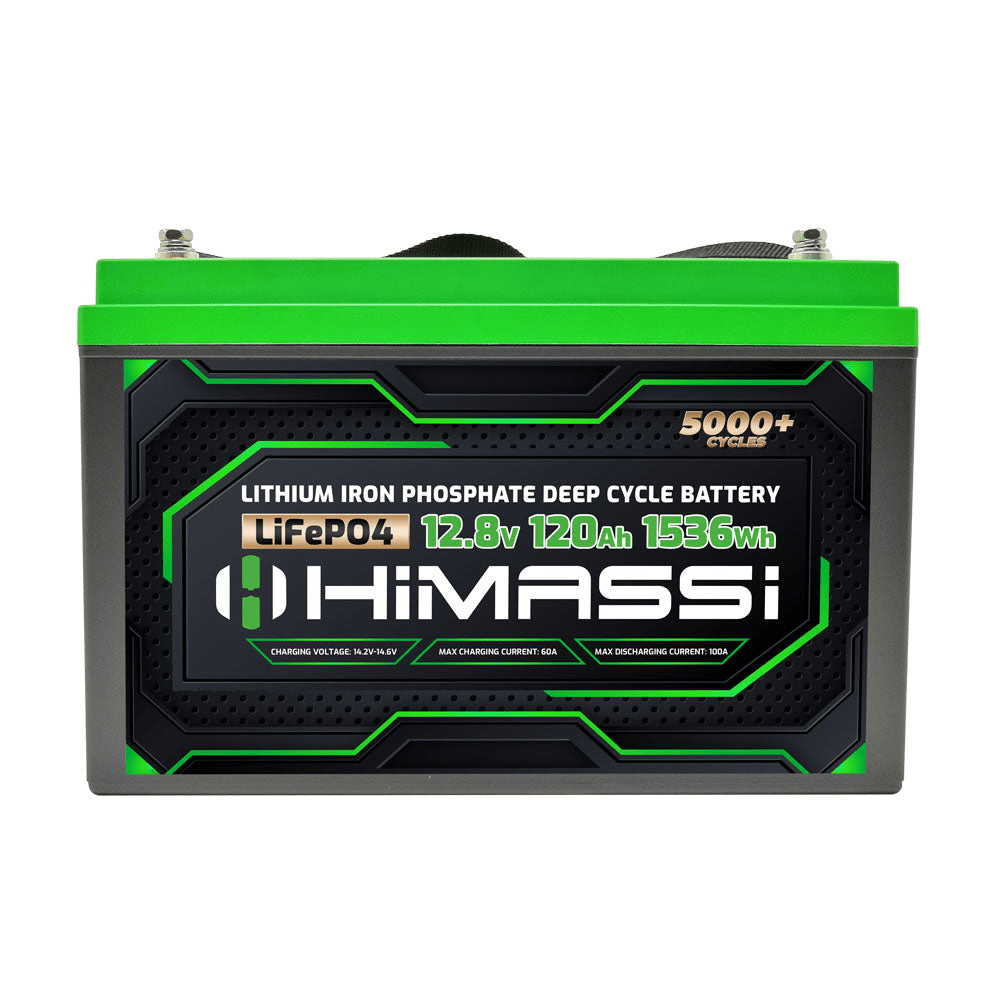 HiMASSi 12V 120Ah Lithium Ion Phosphate (LiFePO4) Battery - Cap Rouge