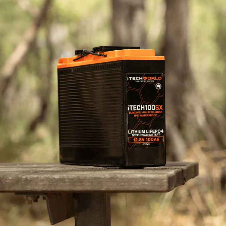 iTechWorld iTECH100SX Lithium Deep Cycle Slim Battery LiFePO4 100Ah - Cap Rouge