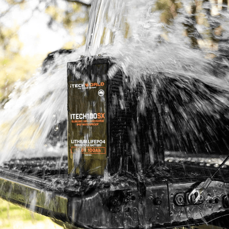 iTechWorld iTECH100SX Lithium Deep Cycle Slim Battery LiFePO4 100Ah - Cap Rouge