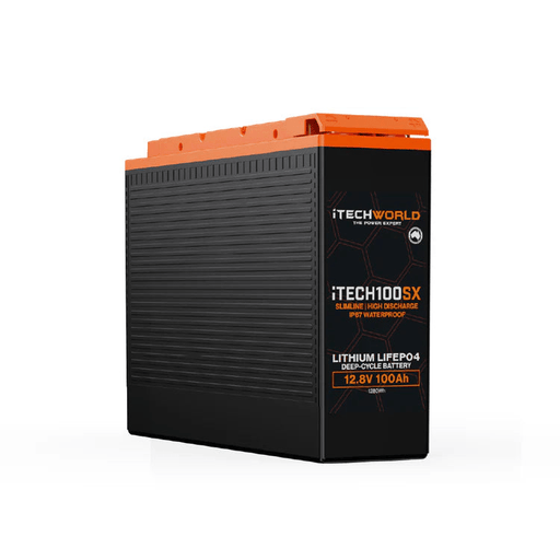 iTechWorld iTECH100SX Lithium Deep Cycle Slim Battery LiFePO4 100Ah - Cap Rouge