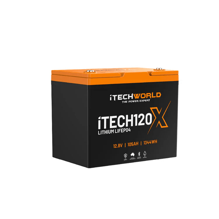 iTechWorld iTECH120X Deep Cycle Lithium Battery with Bluetooth LiFePO4 105Ah - Cap Rouge
