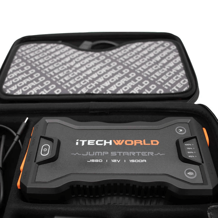 iTechWorld JS60 Lithium Jump Starter and Backup Power Bank with Heavy - Duty Case 1500A - Cap Rouge