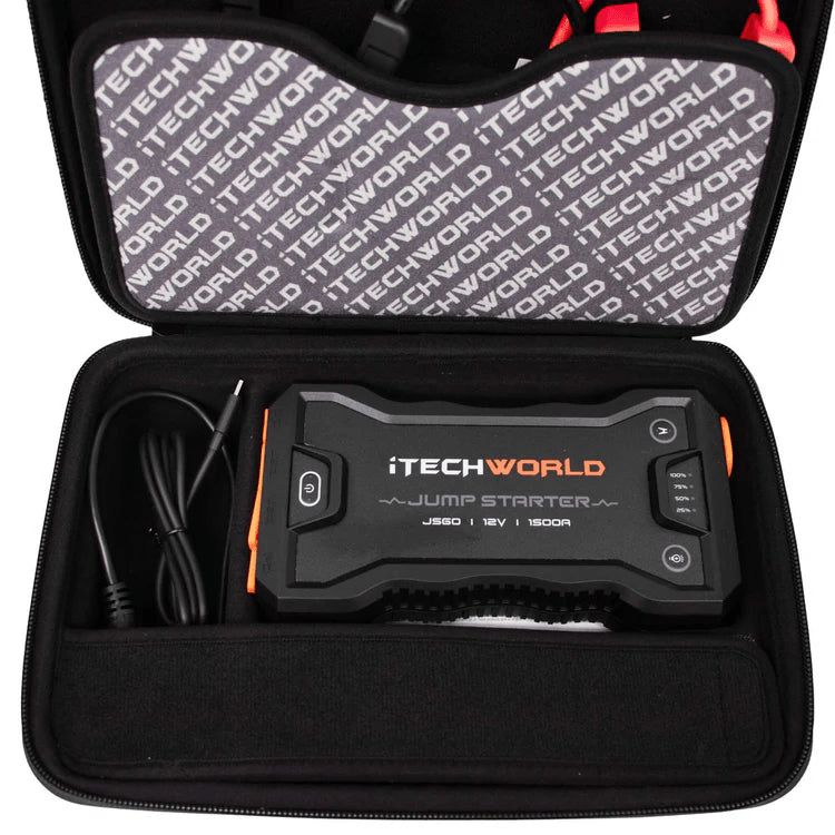 iTechWorld JS60 Lithium Jump Starter and Backup Power Bank with Heavy - Duty Case 1500A - Cap Rouge