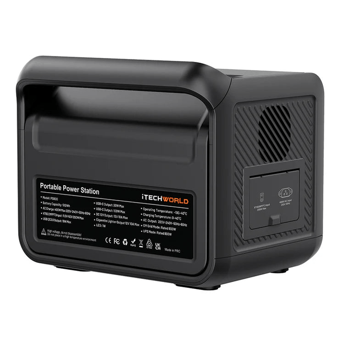 iTechWorld PS800 Portable Lithium Power Station | 800W 512Wh - Cap Rouge