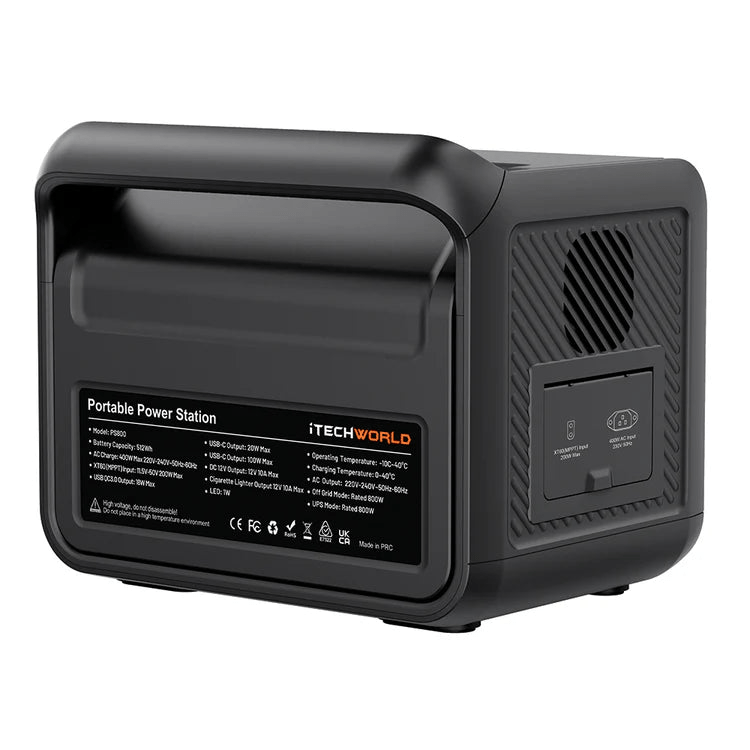 iTechWorld PS800 Portable Lithium Power Station | 800W 512Wh - Cap Rouge