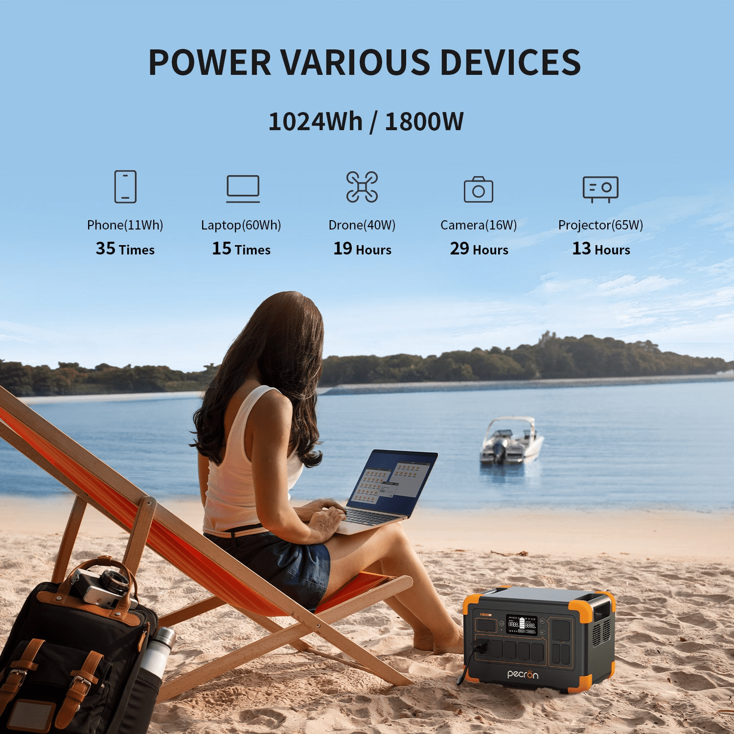 Pecron E1000LFP Portable Power Station | 1800W 1024Wh - Cap Rouge