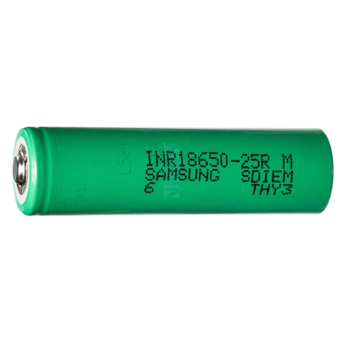 Samsung 25R 18650 2500mAh 8A - Button Top Battery - Cap Rouge