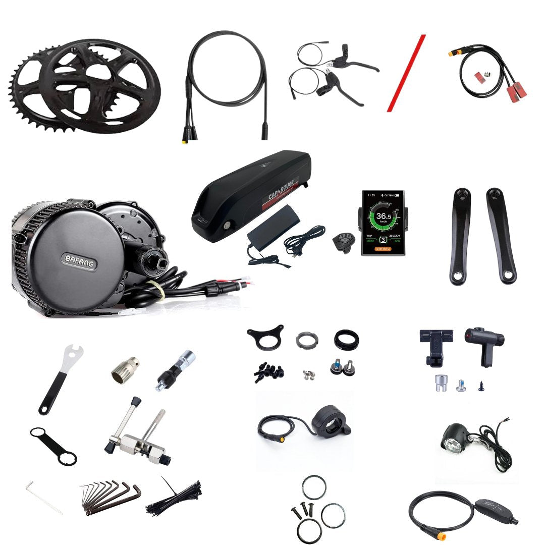 Street Legal Bafang 36V 250W BBS01B Mid Drive eBike Conversion Kit 68-73mm With Samsung Battery EN15194 - Cap Rouge