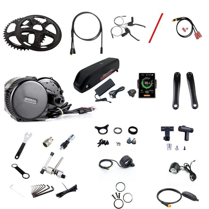 Street Legal Bafang 36V 250W BBS01B Mid Drive eBike Conversion Kit 68-73mm With Samsung Battery EN15194 - Cap Rouge