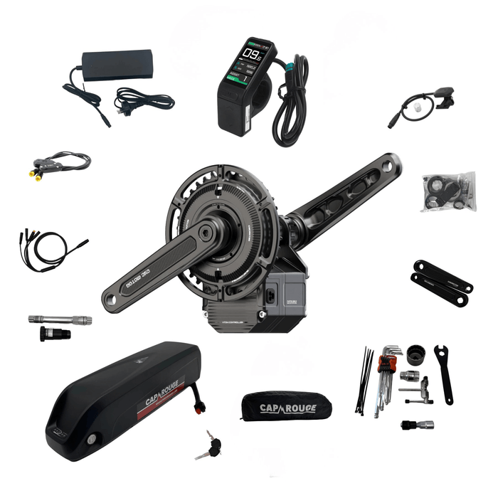 Street Legal CYC Photon Gen 2 Mid Drive eBike Conversion Kit 68 - 83mm With 14AH Samsung Battery - Cap Rouge