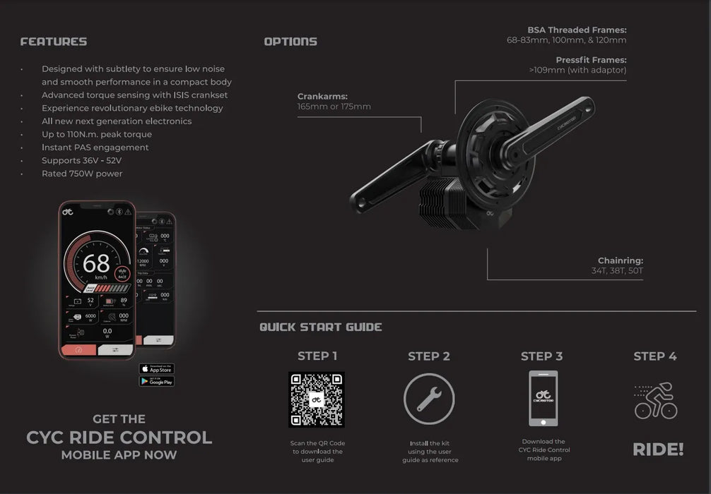 CYC Photon Mid Drive eBike Conversion Kit